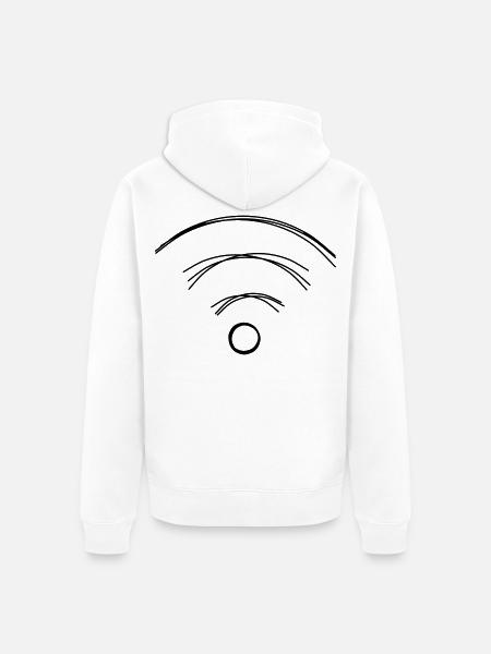 WLAN handgezeichnet - Unisex Premium Bio Zip Hoodie - Weiß