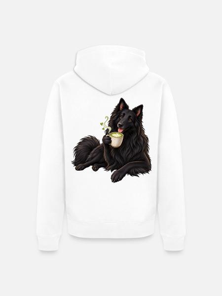 Groenendael mit Matcha Latte - Unisex Premium Bio Zip Hoodie - Weiß