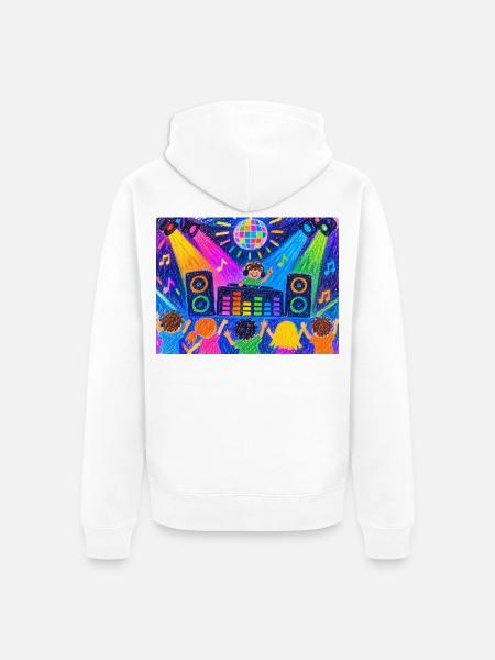 Bunte Disco-Party - Unisex Premium Bio Zip Hoodie - Weiß