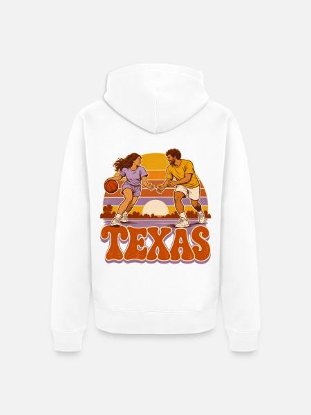 Texas Abendrot Ballduo - Unisex Premium Bio Zip Hoodie - Weiß