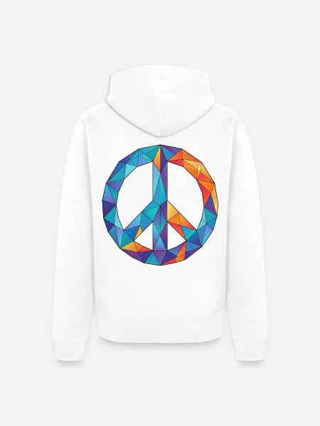 Poly Peace - Unisex Premium Bio Zip Hoodie - Weiß
