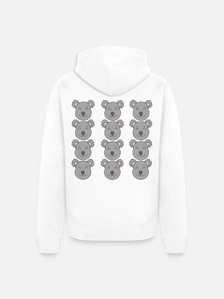 Süßes Koala-Gesicht - Unisex Premium Bio Zip Hoodie - Weiß