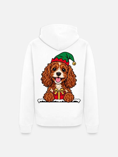 Weihnachten Cavapoo - Unisex Premium Bio Zip Hoodie - Weiß