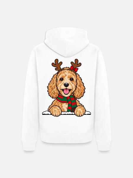 Weihnachten Cockapoo - Unisex Premium Bio Zip Hoodie - Weiß