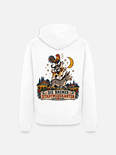 Bremer Stadtmusikanten Stack - Unisex Premium Bio Zip Hoodie - Weiß