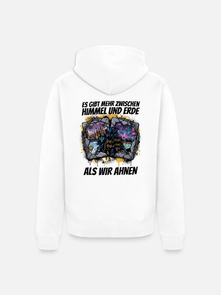 Weltenbruch: Formeln, Neonstädte - Unisex Premium Bio Zip Hoodie - Weiß