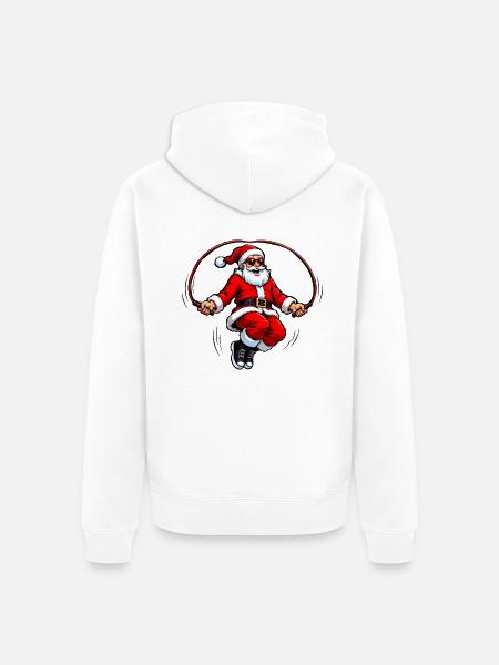Santa Seilspringer Jump - Unisex Premium Bio Zip Hoodie - Weiß