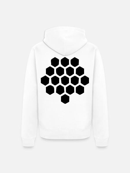 Geometrisches Bienenwabe Imker Geschenk - Unisex Premium Bio Zip Hoodie - Weiß