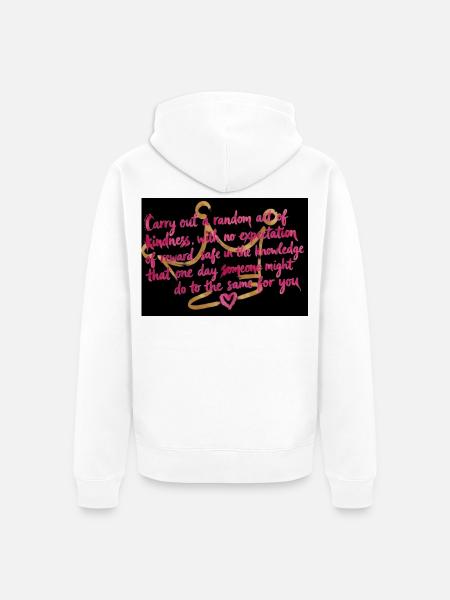 Freundlichkeitsschrift mit Herzband - Unisex Premium Bio Zip Hoodie - Weiß