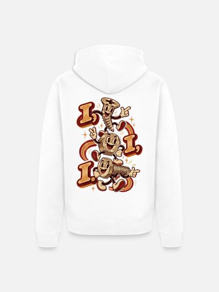 Schraubenfreunde: Retro-Charme - Unisex Premium Bio Zip Hoodie - Weiß