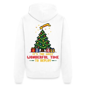 Most wonderful time to deploy - Unisex Premium Bio Zip Hoodie - Weiß - Hinten - Thijin (182cm)