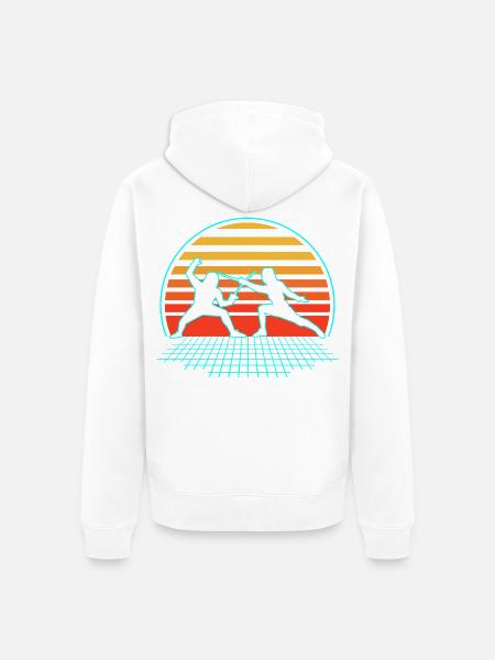 Fechten - Unisex Premium Bio Zip Hoodie - Weiß