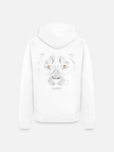 Dark Lion Face - Unisex Premium Bio Zip Hoodie - Weiß
