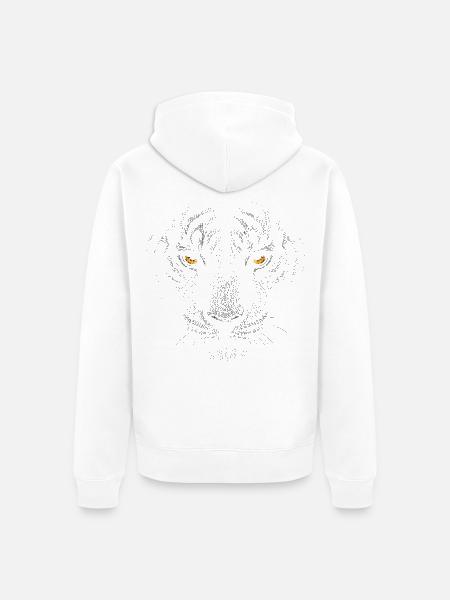 Dark Tiger Face - Unisex Premium Bio Zip Hoodie - Weiß