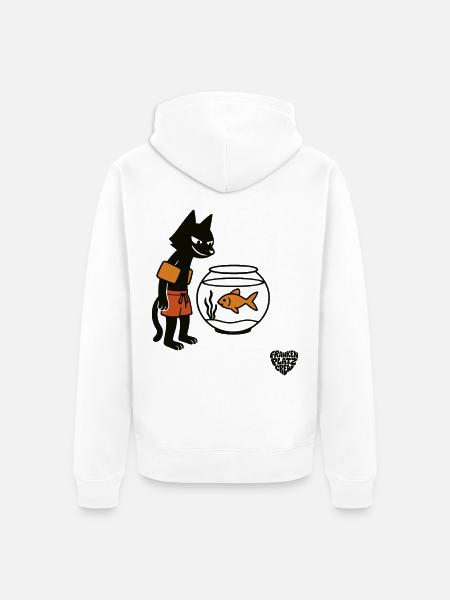 Bad Cat - Unisex Premium Bio Zip Hoodie - Weiß