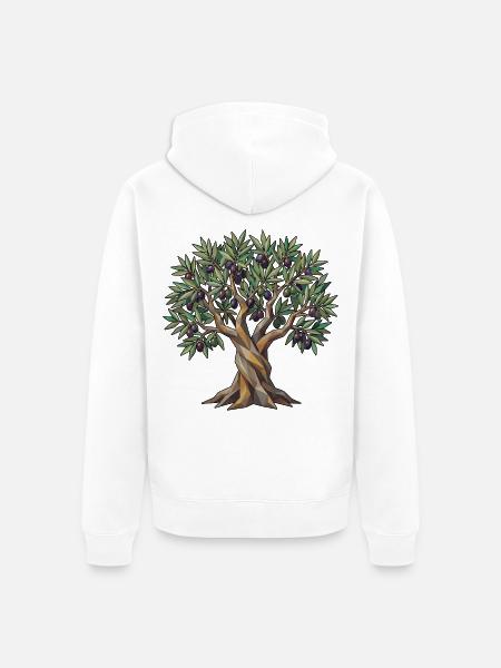 Poly Olivenbaum - Unisex Premium Bio Zip Hoodie - Weiß