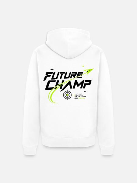 DARTZWERGE - Future Champ - Unisex Premium Bio Zip Hoodie - Weiß