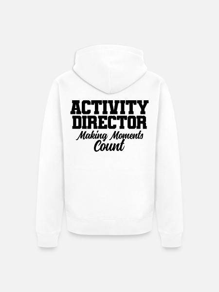 Activity Director Spruch - Unisex Premium Bio Zip Hoodie - Weiß