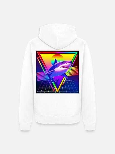 RETRO HAI-VAPORWAVE - Unisex Premium Bio Zip Hoodie - Weiß
