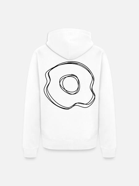 Spiegelei handgezeichnet - Unisex Premium Bio Zip Hoodie - Weiß