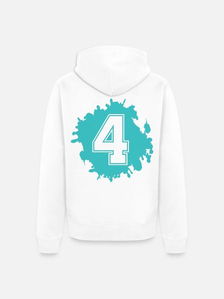 Vierer-Splash Kunstprint - Unisex Premium Bio Zip Hoodie - Weiß