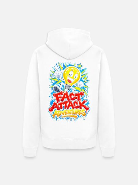 Fact Attack Adventures - Unisex Premium Bio Zip Hoodie - Weiß