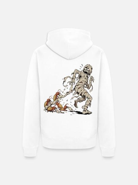 Mumie vs. Termiten - Unisex Premium Bio Zip Hoodie - Weiß