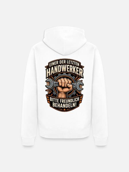 Letzter Handwerker Kraftlogo - Unisex Premium Bio Zip Hoodie - Weiß