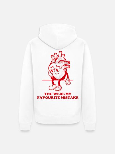Herz, du warst mein Lieblingsfehler - Unisex Premium Bio Zip Hoodie - Weiß