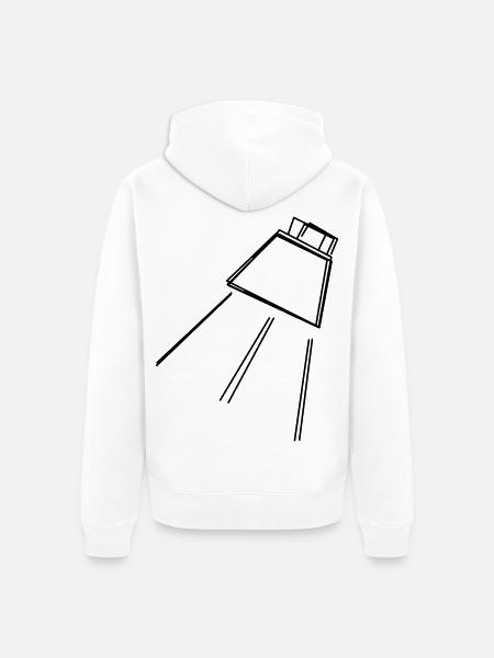 Scheinwerfer handgezeichnet - Unisex Premium Bio Zip Hoodie - Weiß