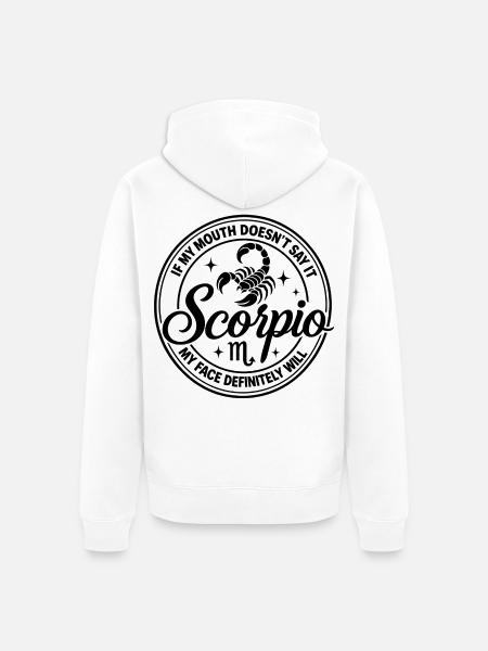 Skorpion-Sternbild-Sternbild Astrologie - Unisex Premium Bio Zip Hoodie - Weiß