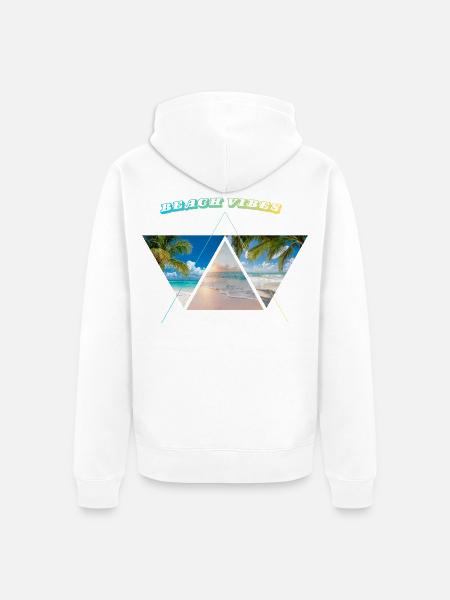 Beach vibes geometrisch - Unisex Premium Bio Zip Hoodie - Weiß