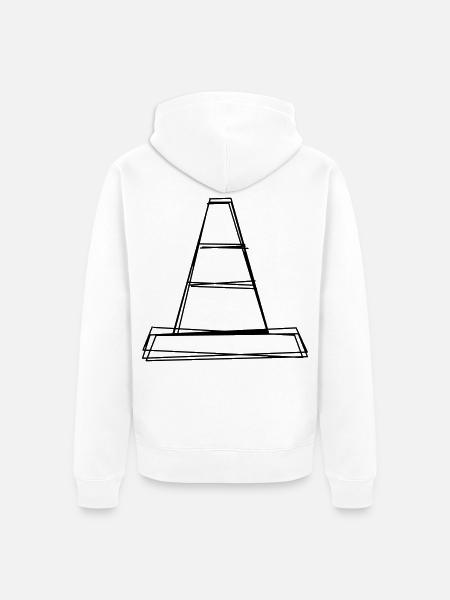 Pylone handgezeichnet - Unisex Premium Bio Zip Hoodie - Weiß