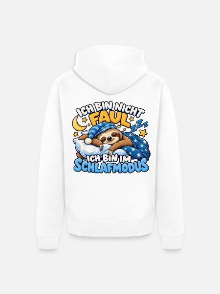 Faultier im Schlafmodus - Unisex Premium Bio Zip Hoodie - Weiß