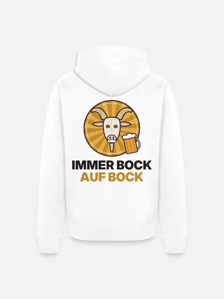 Bock Auf Bock Biergoat - Unisex Premium Bio Zip Hoodie - Weiß
