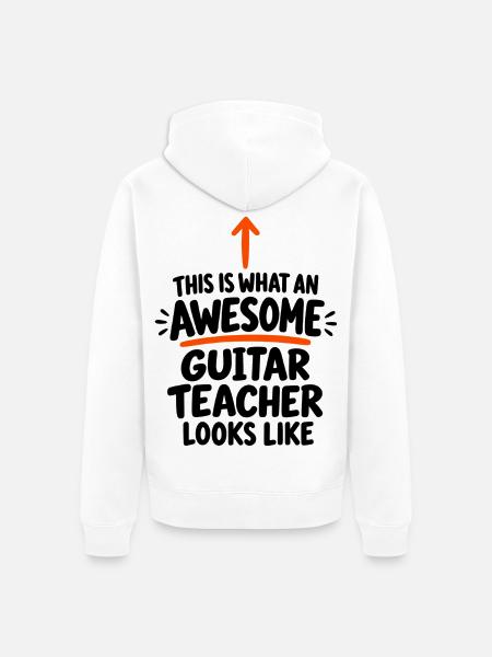 Gitarrenlehrer, Musiker-Geschenk - Unisex Premium Bio Zip Hoodie - Weiß