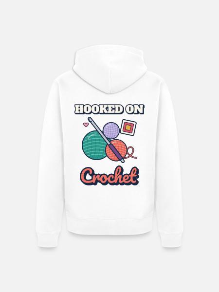 Gehäkelt am Häkeln - Unisex Premium Bio Zip Hoodie - Weiß