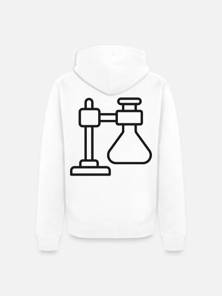 Labor-Retort-Stand-Kolben-Zeilen-Symbol - Unisex Premium Bio Zip Hoodie - Weiß