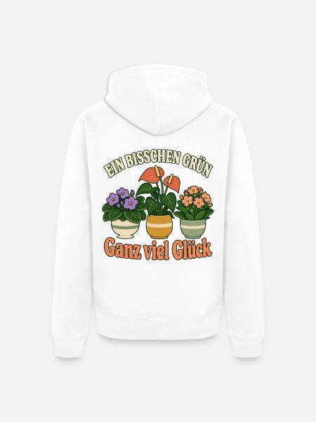 Pflanzenliebhaber Gärtnerin Geschenkidee Pflanzen - Unisex Premium Bio Zip Hoodie - Weiß