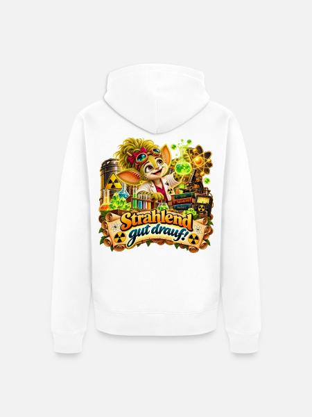 Wenuma Strahlend Gut Drauf - Unisex Premium Bio Zip Hoodie - Weiß