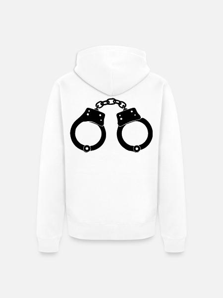 Handschellen Geschenk Weihnachten - Unisex Premium Bio Zip Hoodie - Weiß