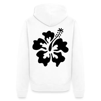 Hawai Blüte - Unisex Premium Bio Zip Hoodie - Weiß - Hinten - Thijin (182cm)