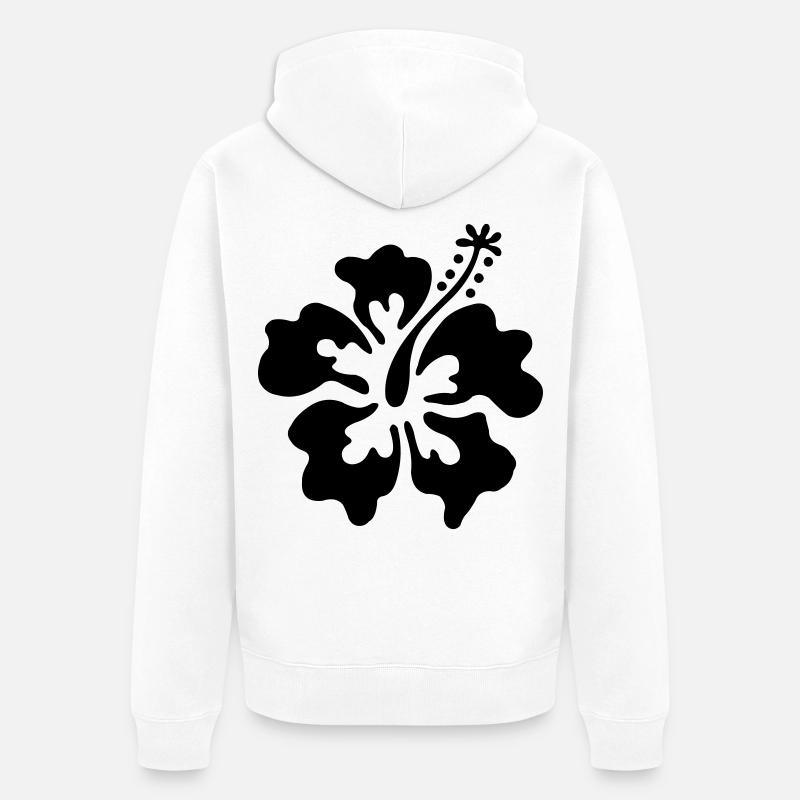 Fleurs d'Hawaï - Veste à capuche bio Premium Unisexe - blanc