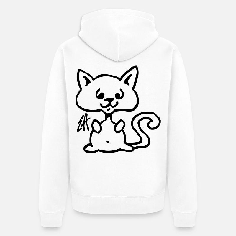 Chat - Veste à capuche bio Premium Unisexe - blanc