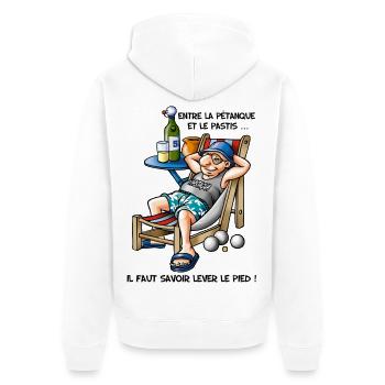 between bowls - Unisex Premium Organic Zip Hoodie - white - Back - Thijin (182cm)