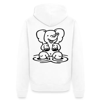 little elephant (a) - Unisex Premium Organic Zip Hoodie - white - Back - Thijin (182cm)