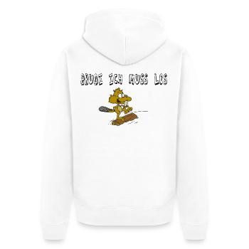 Bieber - Unisex Premium Bio Zip Hoodie - Weiß - Hinten - Thijin (182cm)