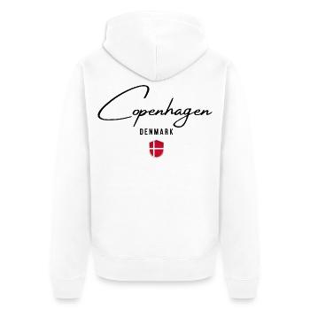 J’adore Copenhague, souvenir de Copenhague - Veste à capuche bio Premium Unisexe - blanc - Dos - Thijin (182cm)