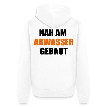 Kläranlage Abwasser Ironie - Unisex Premium Bio Zip Hoodie - Weiß - Hinten - Thijin (182cm)