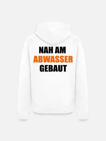 Kläranlage Abwasser Ironie - Unisex Premium Bio Zip Hoodie - Weiß